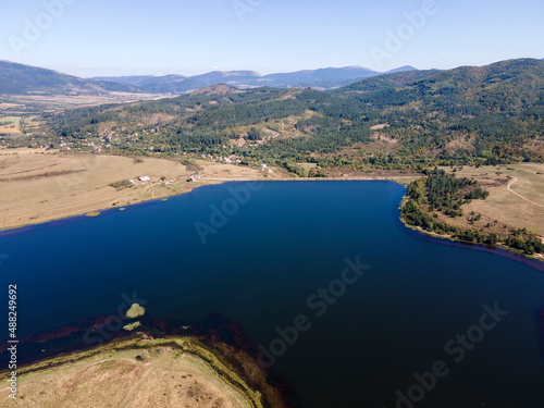Aerial view of Yarlovtsi Reservoir, Bulgaria