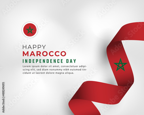 Happy Marocco Independence Day November 18th Celebration Vector Design Illustration. Template for Poster, Banner, Advertising, Greeting Card or Print Design Element