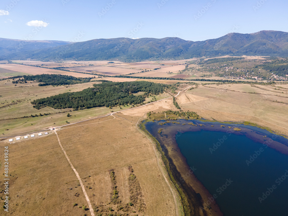 Aerial view of Yarlovtsi Reservoir, Bulgaria