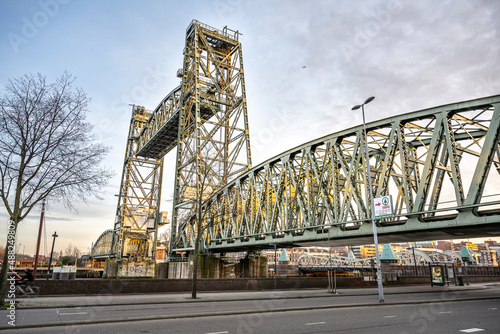 De Hef Bridge In Rotterdam May Be Dismantled For Jeff Bezos Superyacht, Netherlands - 12 Feb 2022 photo
