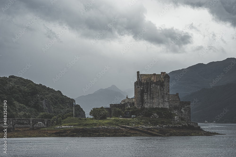 Scottish castle on lake
