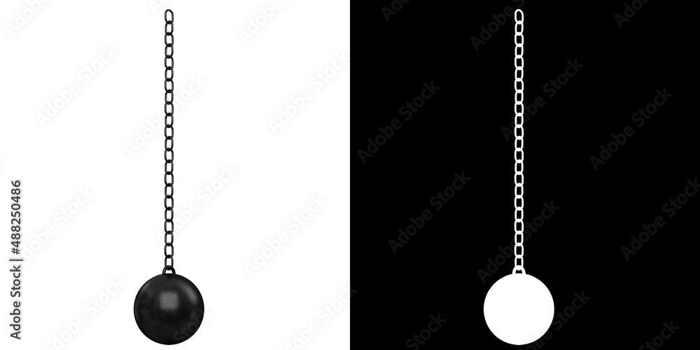 3D rendering illustration of a wrecking ball 3D rendering illustration of a wrecking ball