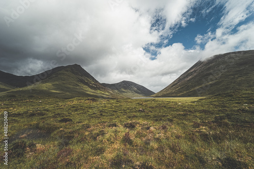 Green mountains in Scotland