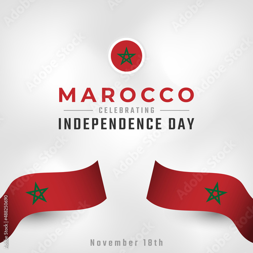 Happy Marocco Independence Day November 18th Celebration Vector Design Illustration. Template for Poster, Banner, Advertising, Greeting Card or Print Design Element