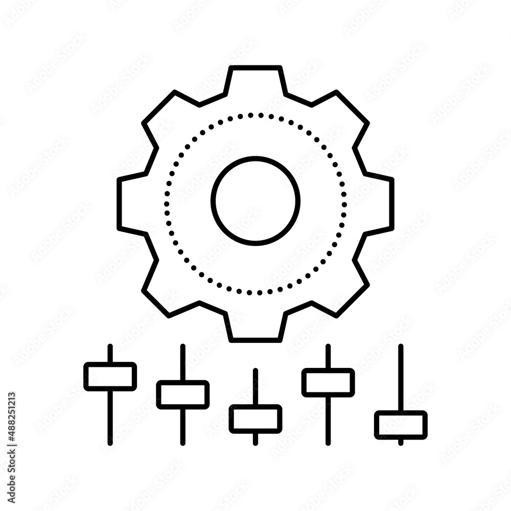 setting gear line icon vector illustration setting gear line icon vector illustration