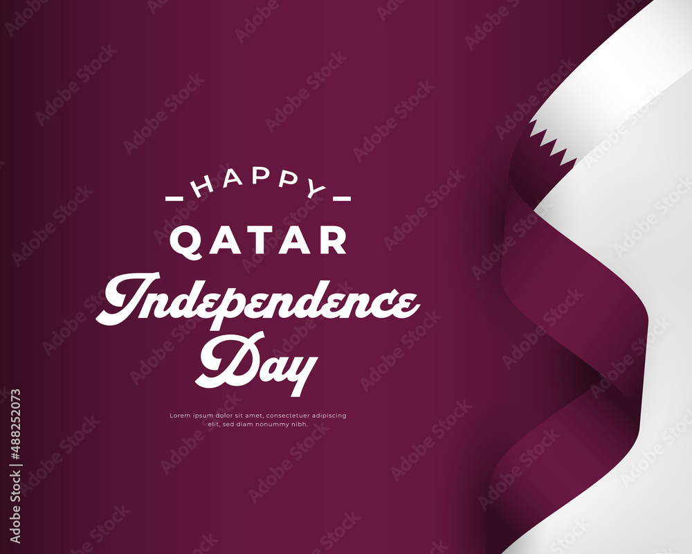 Happy Qatar National Day December 18th Celebration Vector Design Illustration. Template for Poster, Banner, Advertising, Greeting Card or Print Design Element