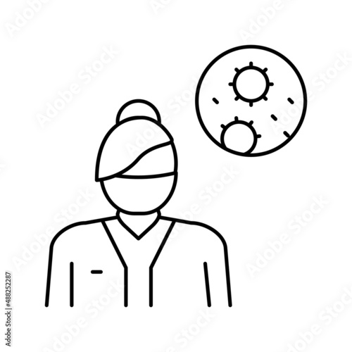 infectious disease medical specialist line icon vector illustration