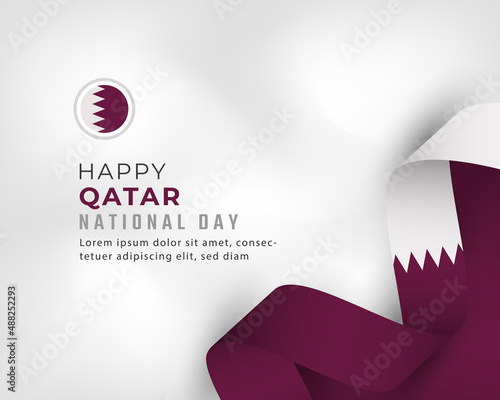 Happy Qatar National Day December 18th Celebration Vector Design Illustration. Template for Poster, Banner, Advertising, Greeting Card or Print Design Element photo