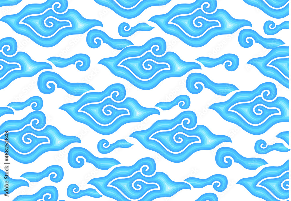 ndonesian Javanese batik cloth painting, with a mega cloudy motif with exclusive colors. Vector EPS 10 ndonesian Javanese batik cloth painting, with a mega cloudy motif with exclusive colors. Vector EPS 10