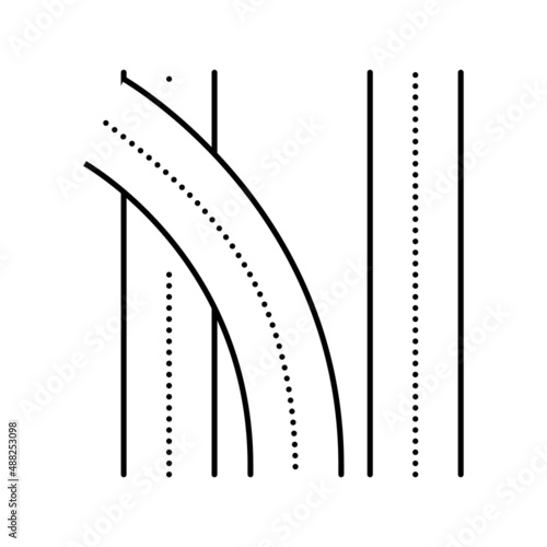 road multilevel interchange line icon vector illustration