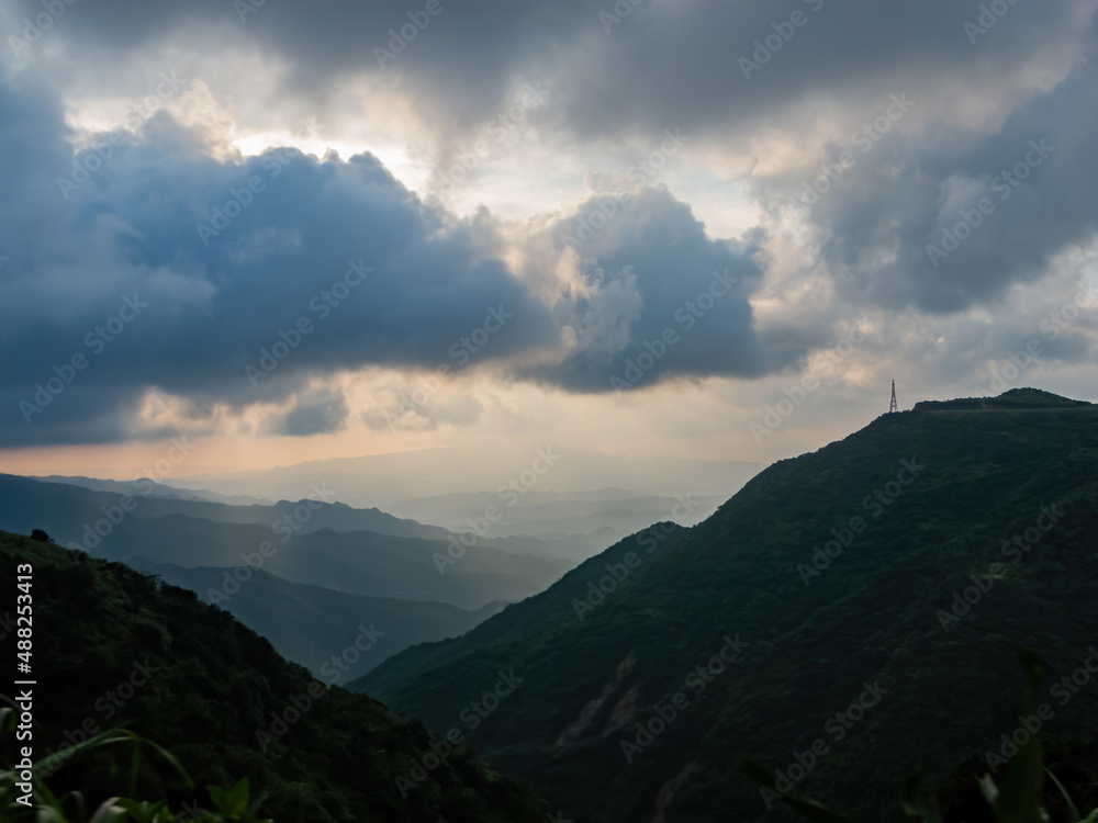 Beautiful sunset landscape around Shuangxi District area Beautiful sunset landscape around Shuangxi District area