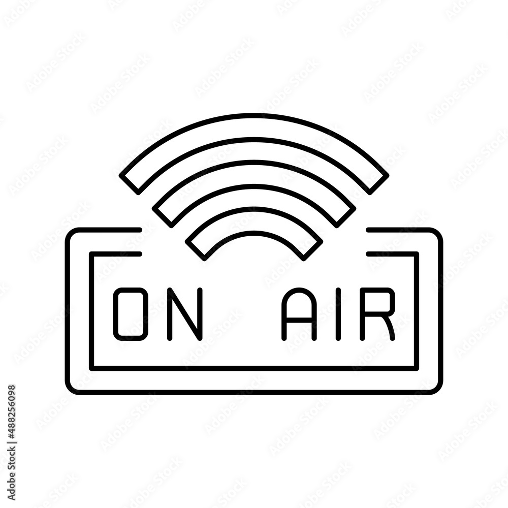 on air live radio podcast line icon vector illustration on air live radio podcast line icon vector illustration