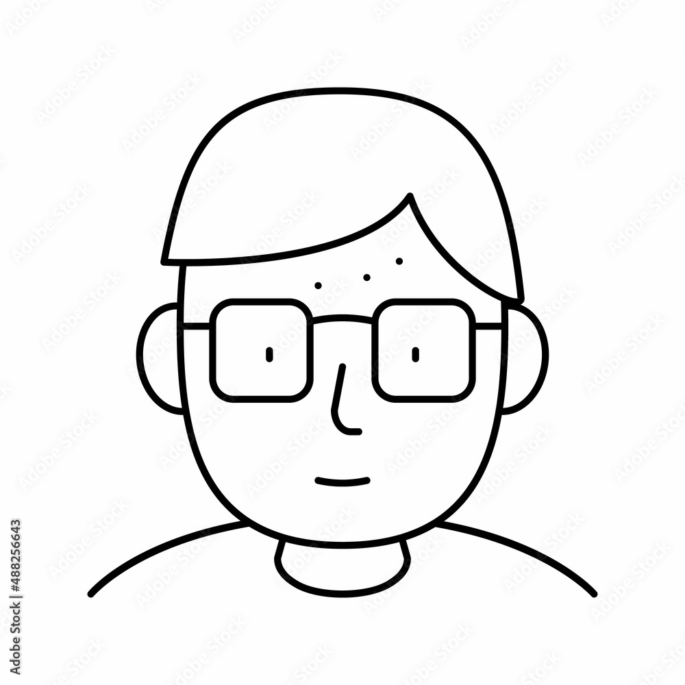geek human line icon vector illustration sign geek human line icon vector illustration sign