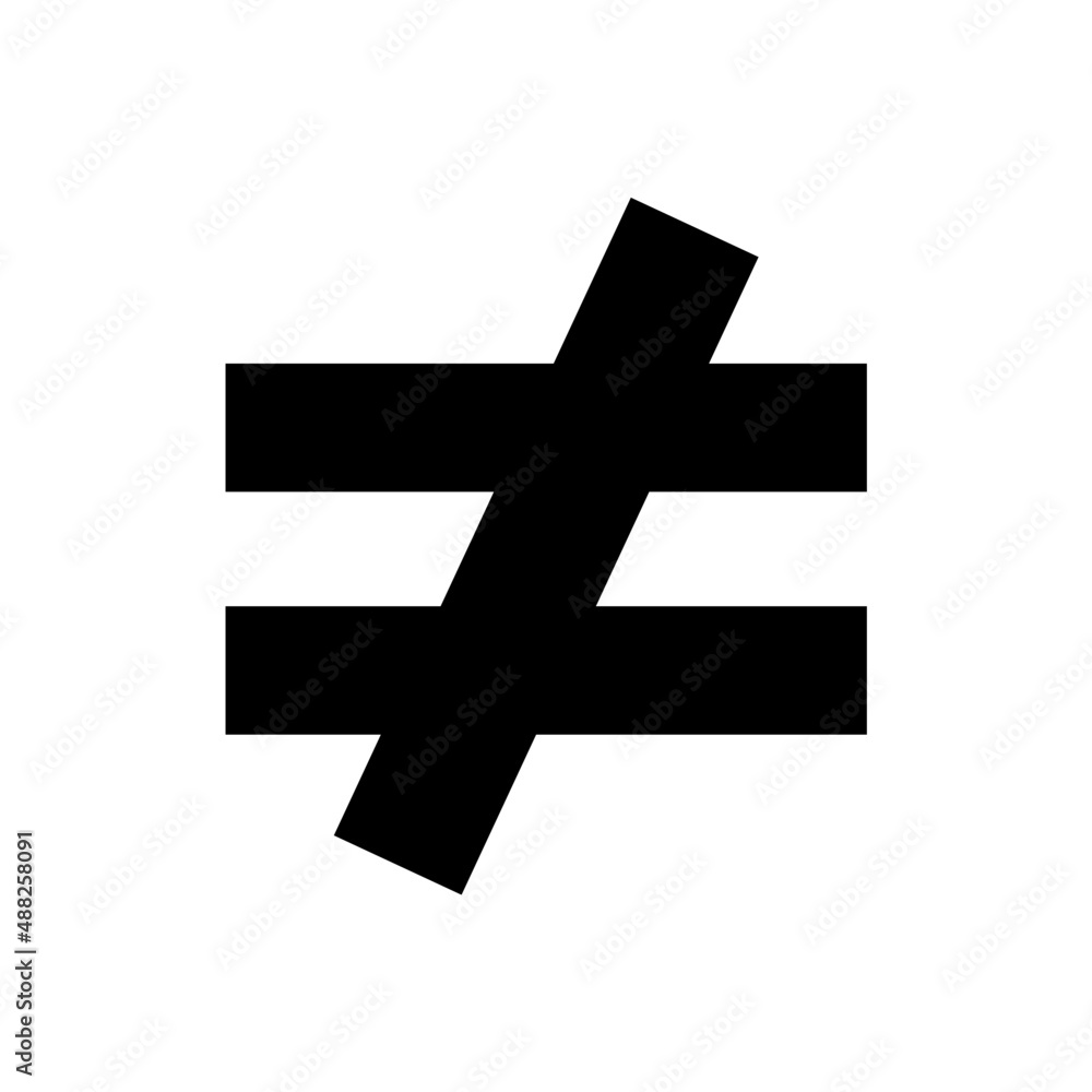 Mathematical operation or not equal symbol isolated on white background, illustration vector Mathematical operation or not equal symbol isolated on white background, illustration vector