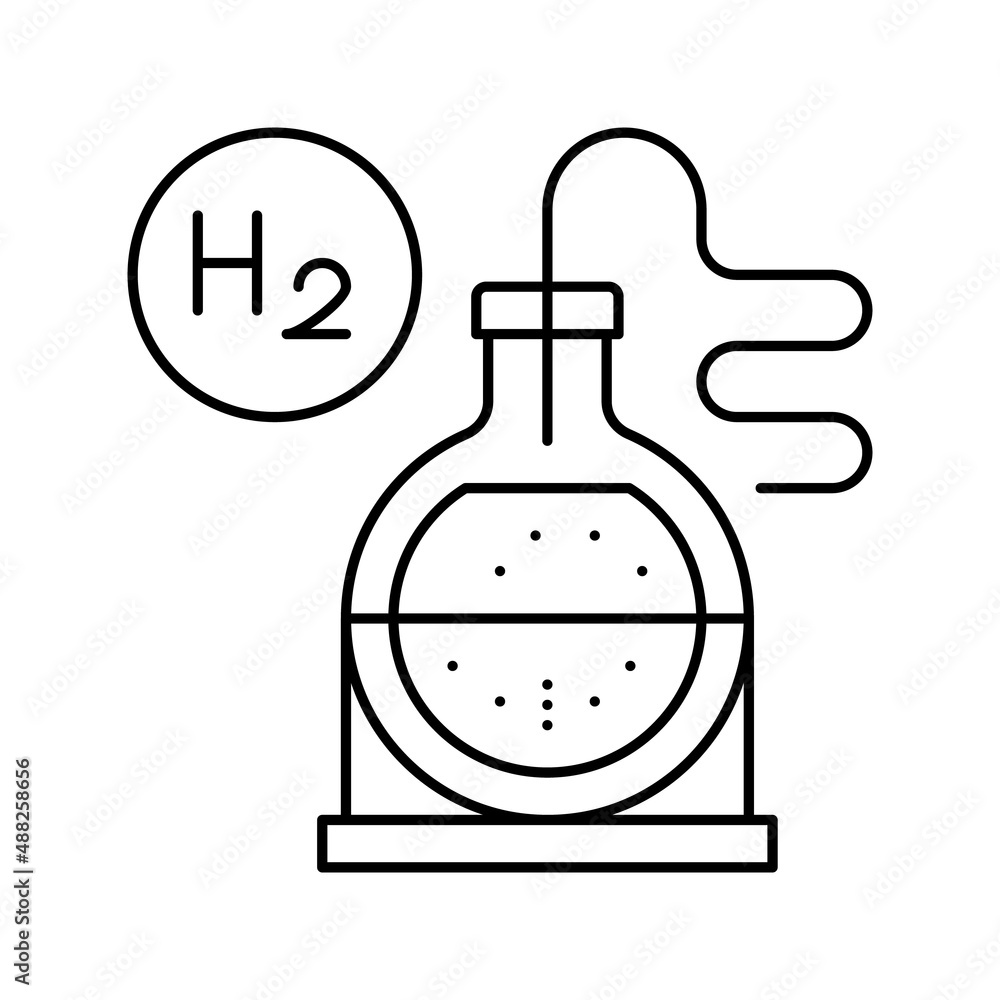 use in synthesis hydrogen line icon vector illustration use in synthesis hydrogen line icon vector illustration