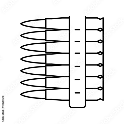 bullet clip line icon vector illustration