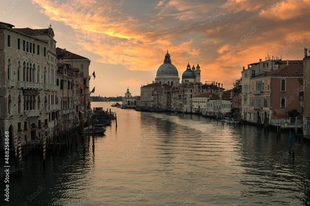 Venice at sunrise during summer