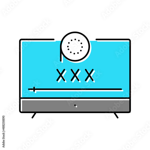 porno movie color icon vector illustration