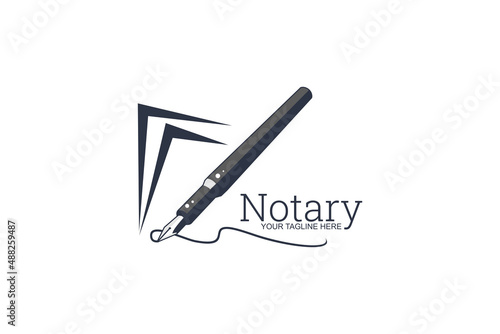 Notary public logo vector illustration. suitable for notary public firm and lawfirm logo.