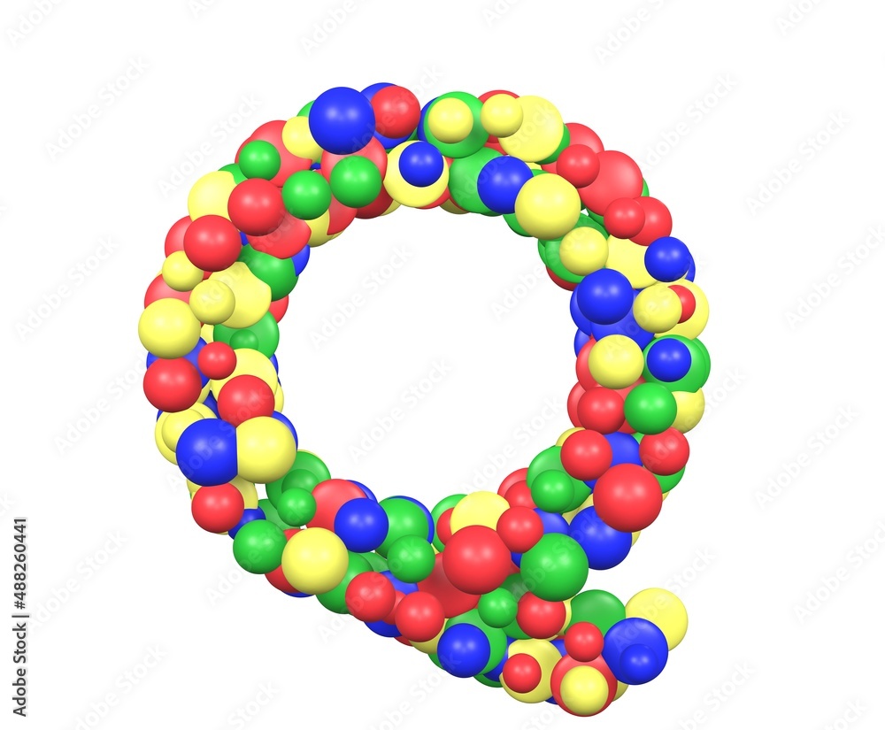 Toy Ball Themed Font Letter Q Toy Ball Themed Font Letter Q