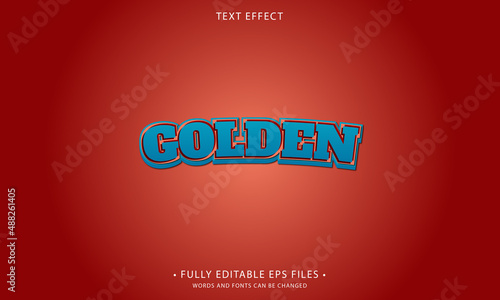 GOOLDEN style editable text effect photo