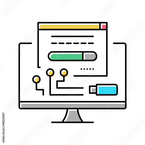 driver software color icon vector illustration