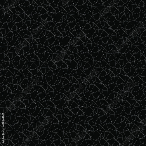 Abstract geometric seamless pattern used for apparel, decor and home goods. vector isolated on black background.