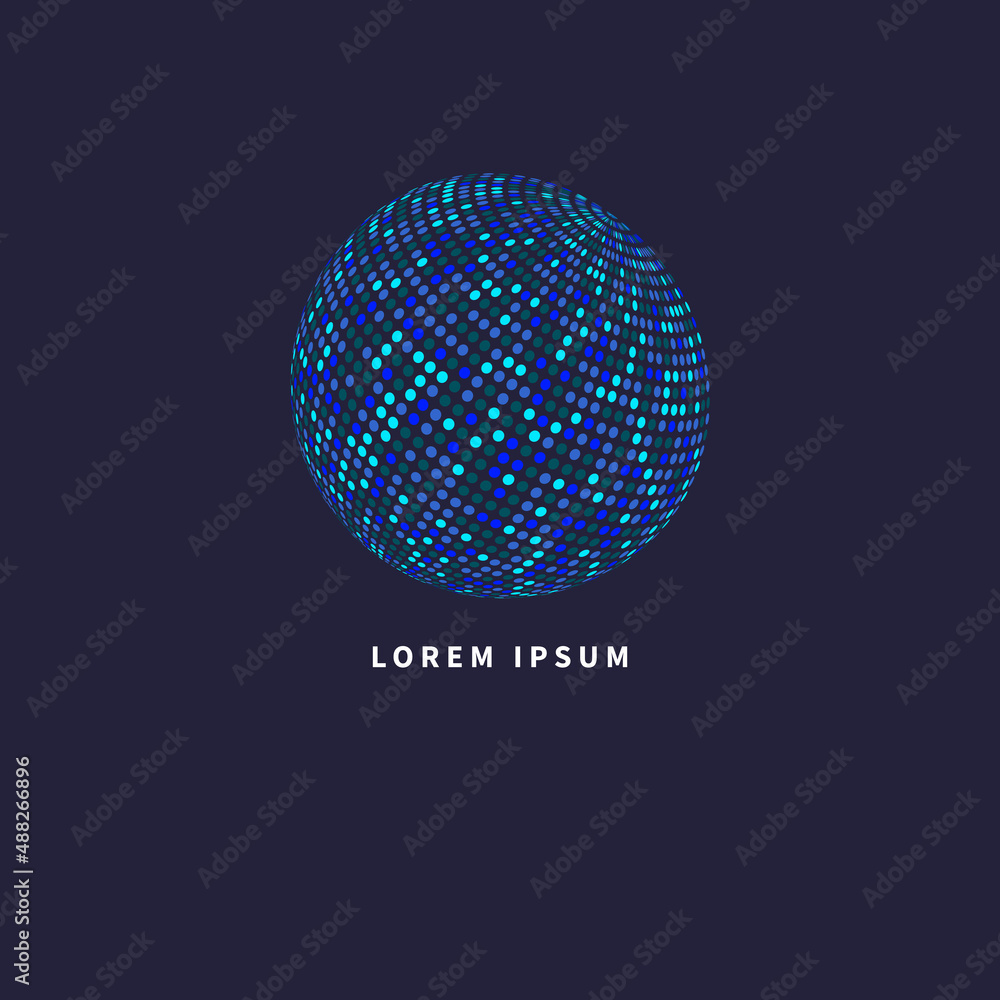 3d sphere with dot 3d sphere with dot
