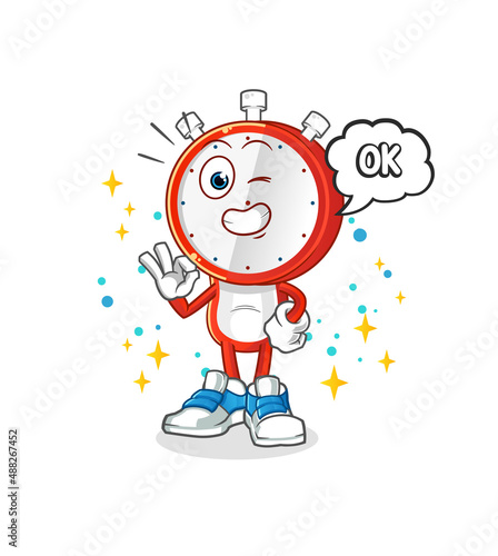 alarm clock head cartoon agree mascot. cartoon vector