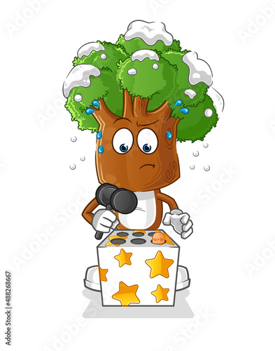 tree head cartoon play whack a mole mascot. cartoon vector