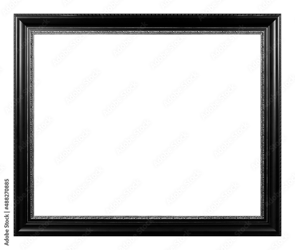 Antique black wooden frame isolated on white background. Antique black wooden frame isolated on white background.
