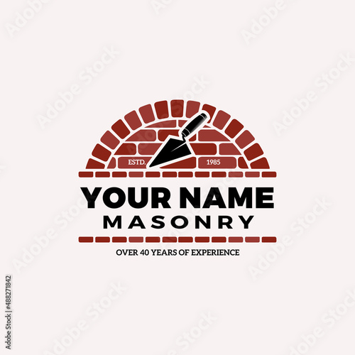 Masonry Half Circle Logo Vector Icon Illustration