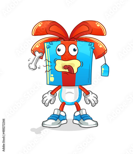 gift head cartoon burp mascot. cartoon vector