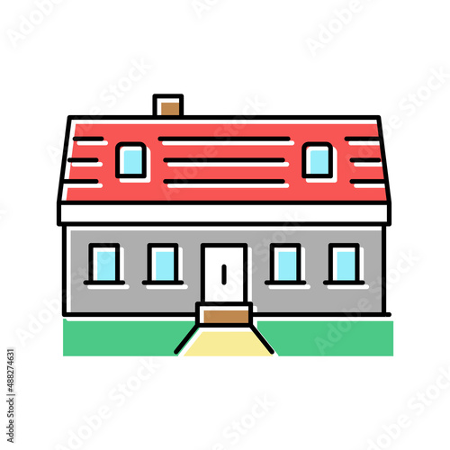cape cod house color icon vector illustration
