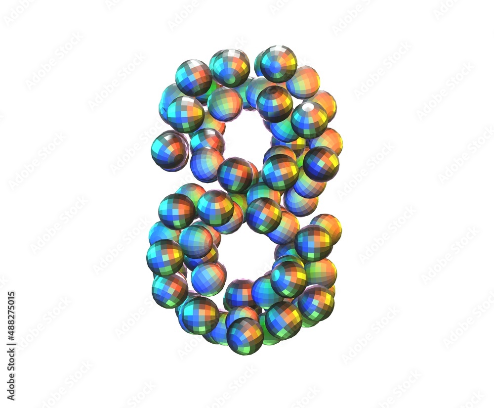 Disco Ball Themed Font Number 8