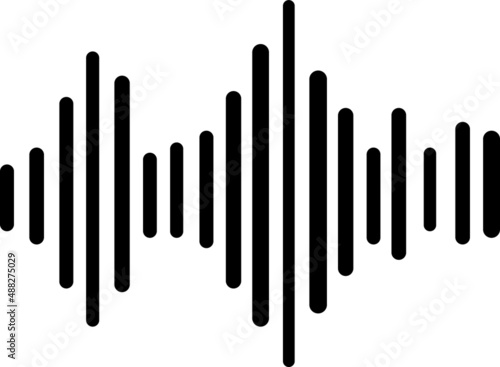 Sound audio wave or soundwave line art vector icon for music apps and websites.eps