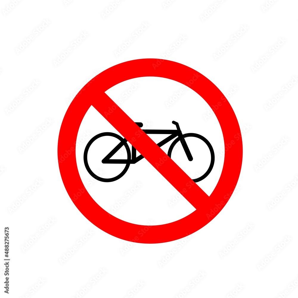 Bicycle ban sign. no cycling. prohibition signs, stops and prohibited, not allowed. Vector illustration Bicycle ban sign. no cycling. prohibition signs, stops and prohibited, not allowed. Vector illustration