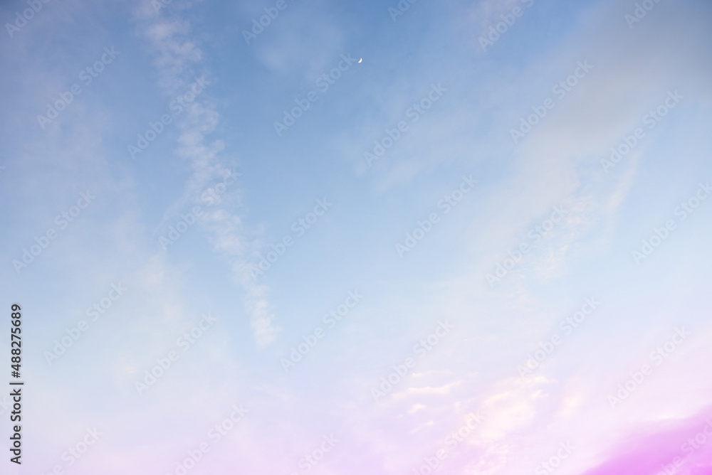 Sky and cloud set with pastel colorful background .