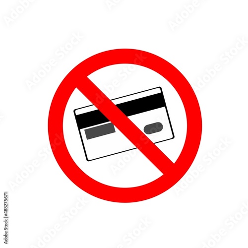 No card, only cash payment option sign. Simple and easily understandable vector sign symbol icon.