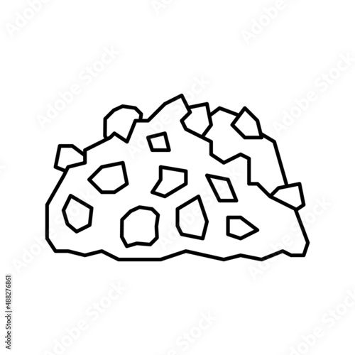 gravel stone line icon vector illustration