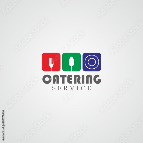 Catering company logo template design. Vector illustration.