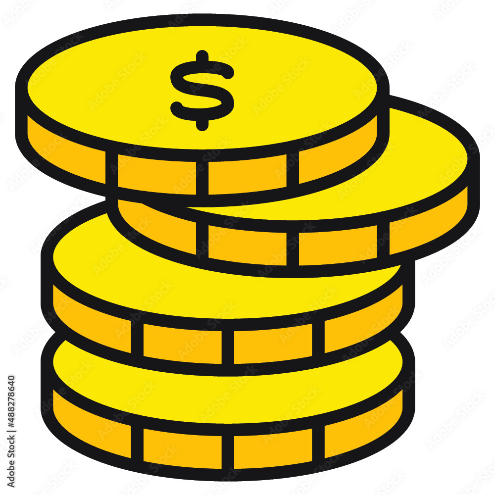 Illustration of Pile of coins design icon Illustration of Pile of coins design icon