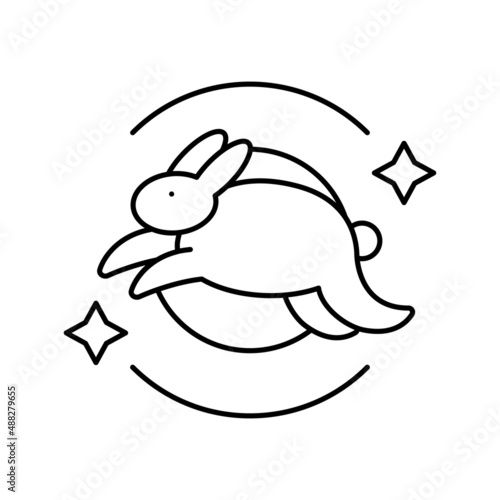 free bunny line icon vector illustration