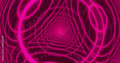 abstract colorful neon light triangle rotating tunnel animated background colorful vj loop background