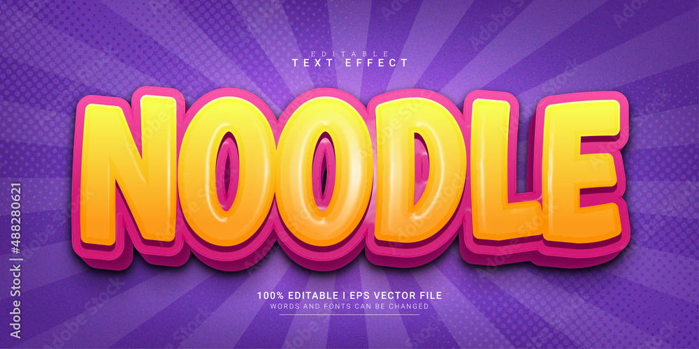 noodle editable text effect illustrations
