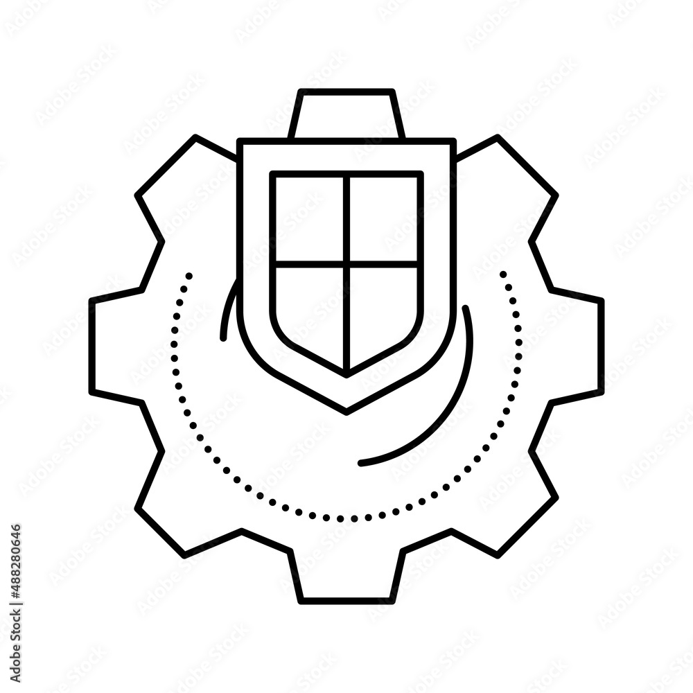 Obraz premium mechanism protection line icon vector illustration