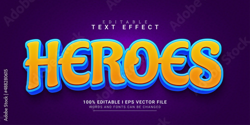 heroes editable text effect illustration