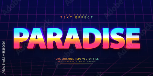 paradise editable text effect illustrations