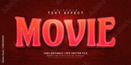 movie editable text effect illustration