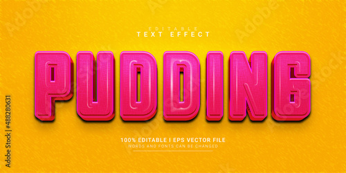 pudding editable text effect illustrations photo